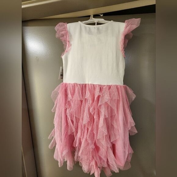 Nwt Girls' LOL Surprise Valentine's Day Tutu Summer Dress - Pink/Off White - Picture 2 of 6